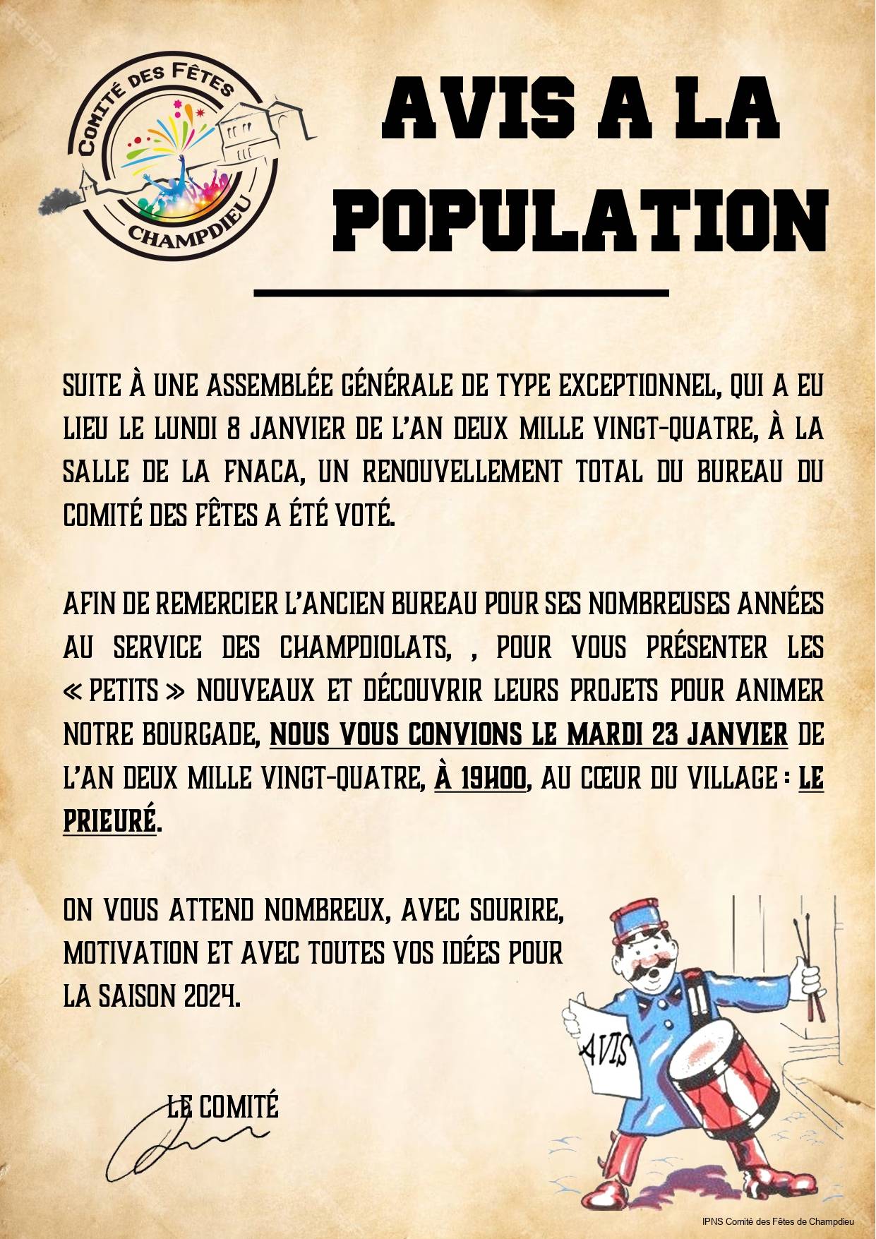 nouveau bureau du comité de Champdieu