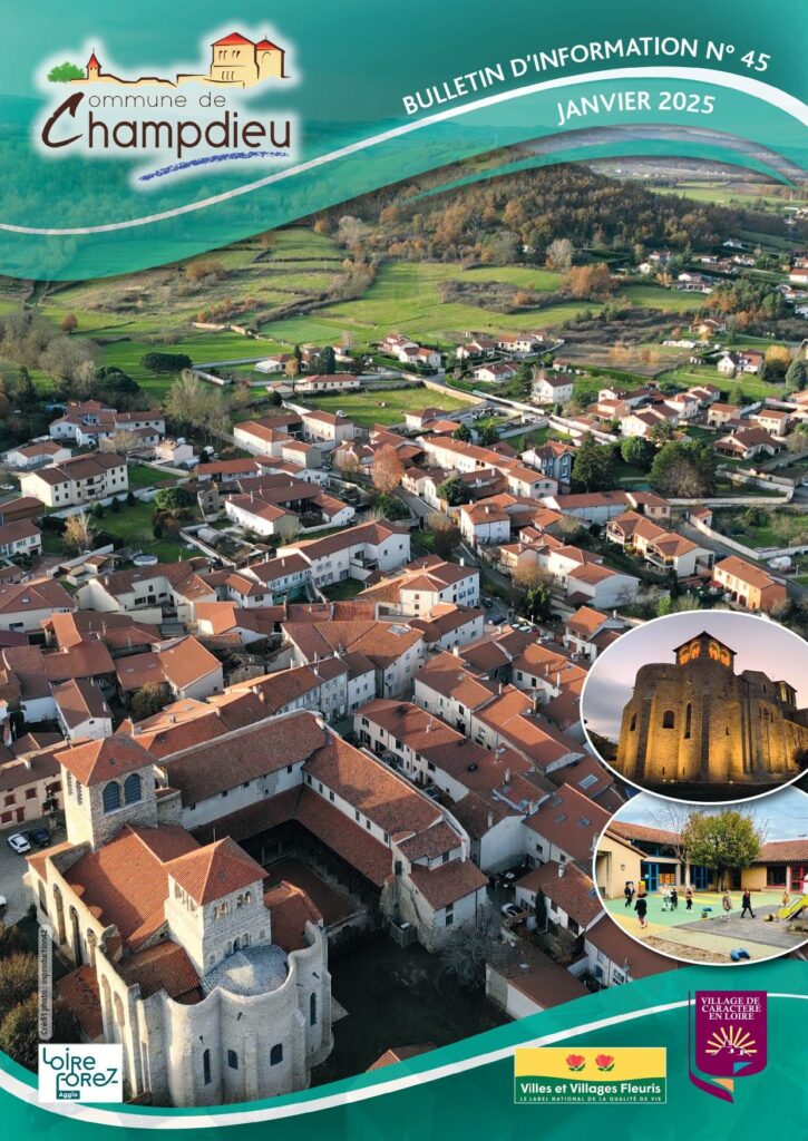 Une du bulletin municipal de Champdieu ( janvier 2025)