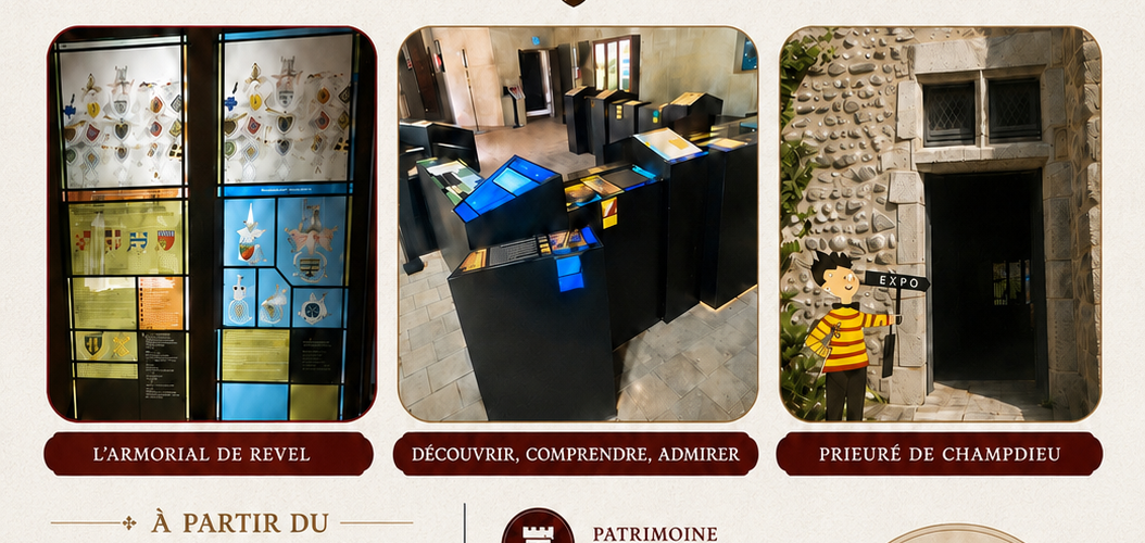 expo " places fortes médiévales foréziennes / Armorial de Revel au prieuré de Champdieu